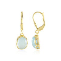 Boucles d'oreilles en argent et Calcédoine bleue