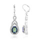 Boucles d'oreilles en argent et Quartz mystique bleu