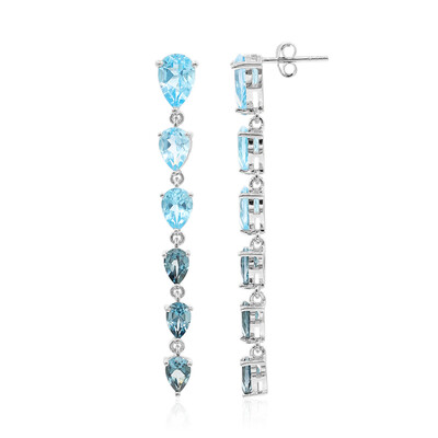 Boucles d'oreilles en argent et Topaze bleu Suisse