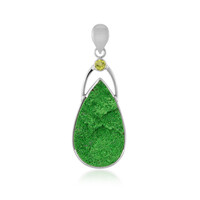 Pendentif en argent et Uvarovite (Bali Barong)