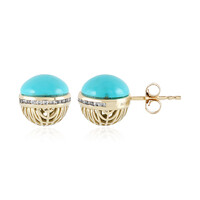 Boucles d'oreilles en or et Turquoise Sleeping Beauty (Ornaments by de Melo)