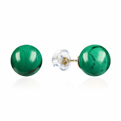 Boucles d'oreilles en or et Malachite