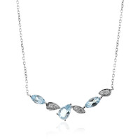 Collier en or et Aigue-Marine du Brésil AAA (CIRARI)