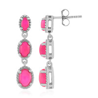 Boucles d'oreilles en argent et Opale rose d'Éthiopie