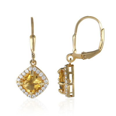 Boucles d'oreilles en argent et Citrine