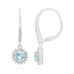 Boucles d'oreilles en argent et Topaze bleu ciel