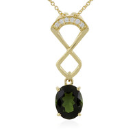 Collier en or et Tourmaline néon du Nigeria (AMAYANI)