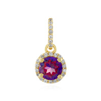 Pendentif en argent et Topaze mystique pourpre