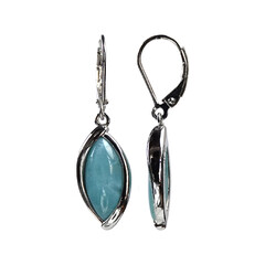 Boucles d'oreilles en argent et Larimar