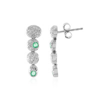 Boucles d'oreilles en argent et Emeraude de Colombie