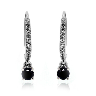 Boucles d'oreilles en argent et Diamant noir