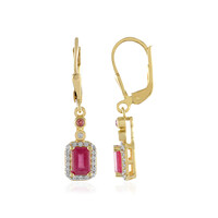Boucles d'oreilles en argent et Rubis de Madagascar