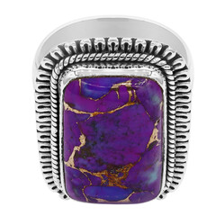 Bague en argent et Turquoise pourpre de Mohavie