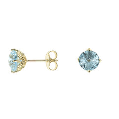 Boucles d'oreilles en or et Topaze bleu ciel