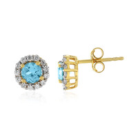 Boucles d'oreilles en argent et Topaze bleu Suisse