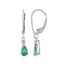 Boucles d'oreilles en argent et Emeraude de Zambie