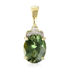 Pendentif en or et Tourmaline verte de Namibie