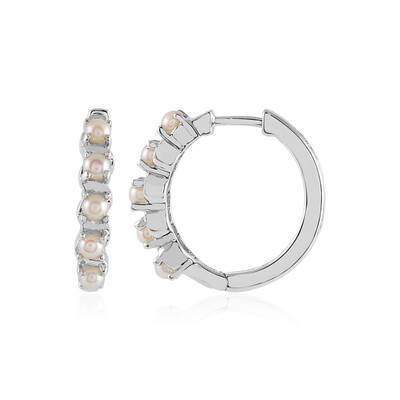 Boucles d'oreilles en argent et Perle d'eau douce de couleur crème