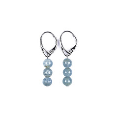 Boucles d'oreilles en argent et Aragonite bleue