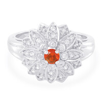 Bague en argent et Opale de feu impériale du Jalisco