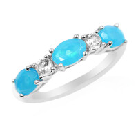 Bague en argent et Opale bleu Caraïbes