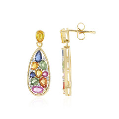 Boucles d'oreilles en argent et Saphir orange