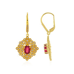 Boucles d'oreilles en argent et Rubis de Madagascar