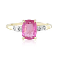 Bague en or et Saphir rose de Madagascar