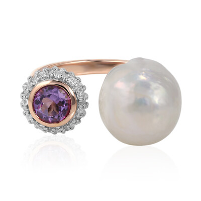 Bague en argent et Perle de culture d'eau douce (TPC)
