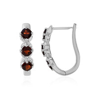 Boucles d'oreilles en argent et Grenat du Mozambique