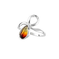 Bague en argent et Ambre de la Baltique Lever du soleil