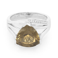 Bague en argent et Quartz fumé