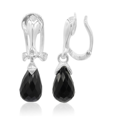 Boucles d'oreilles en argent et Agate noire