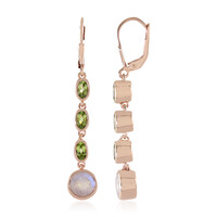 Boucles d'oreilles en argent et Pierre de Lune arc-en-ciel (KM by Juwelo)