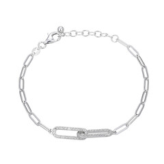 Bracelet en argent et Diamant I3 (I)