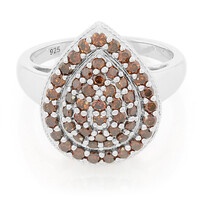 Bague en argent et Diamant rouge