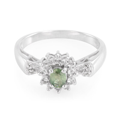 Bague en argent et Saphir vert