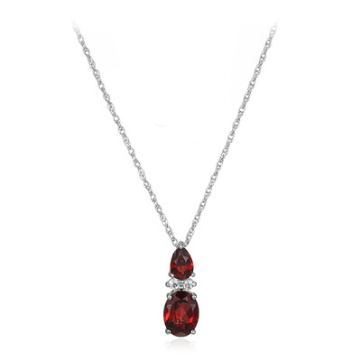 Collier en argent et Grenat du Mozambique