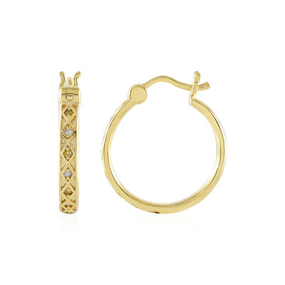 Boucles d'oreilles en argent et Diamant jaune I2