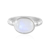 Bague en argent et Pierre de Lune arc-en-ciel