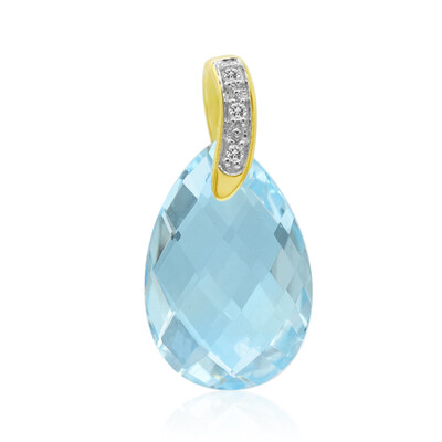 Pendentif en or et Topaze bleu ciel