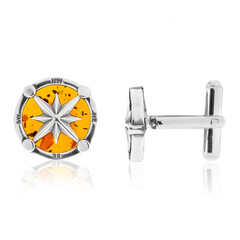 Boutons de manchette en argent et Ambre baltique