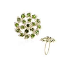 Bague en or et Zircon de Ceylan vert