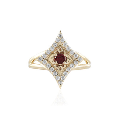 Bague en or et Spinelle rouge noble