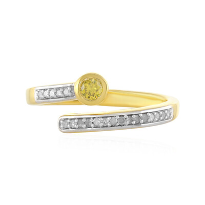 Bague en argent et Diamant jaune I4