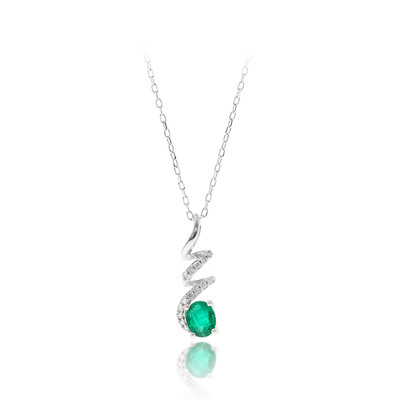 Collier en or et Emeraude de Zambie AAA (CIRARI)