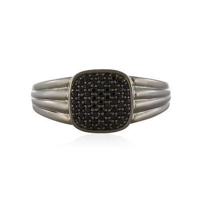 Bague pour homme en argent et Spinelle noir