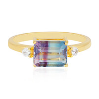 Bague en argent et Fluorite multicolore