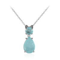 Collier en argent et Quartz bleu pastel