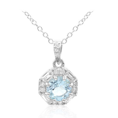 Collier en argent et Topaze bleu ciel